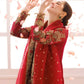Bridal Red Embroidered Chiffon Suit With Organza Dupatta | Ready To Wear