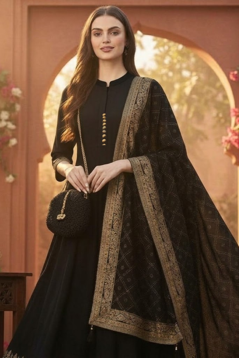 Rayon Long Anarkali  3 piece Suit Set | Ready To Wear