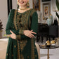Emerald Mist Sequins Chiffon 3-Piece Ready-to-Wear Suit