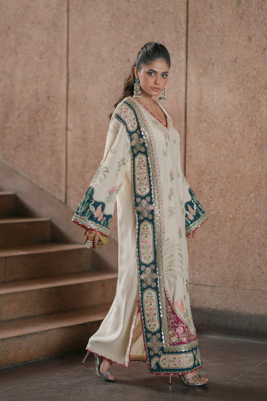 Botanical Embroidered Silk Kaftan | Ready To Wear